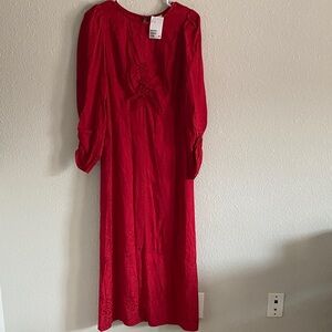 H&M Vibrant Red Long Sleeve Dress